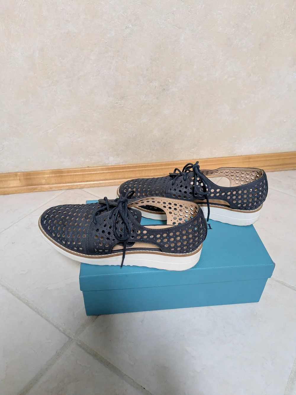 Django & Juliette Perforated Lace-Up Loafers